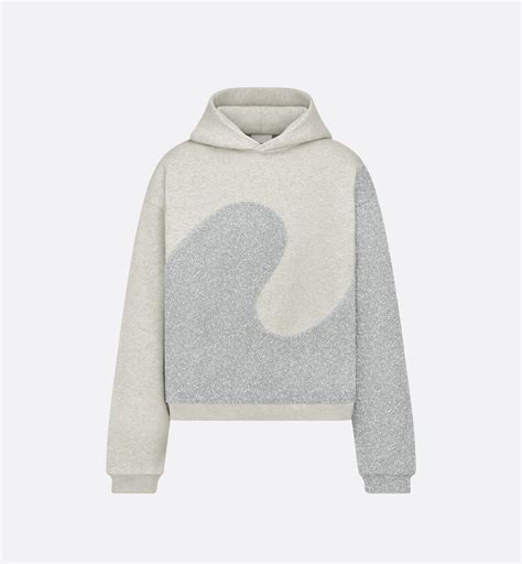 erl dior hoodie|DIOR BY ERL Hooded Sweatshirt Heathered Gray Cotton Fleece.